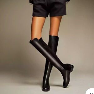 NWT Stuart Weitzman Over-the-Knee Boots black leather  NEW